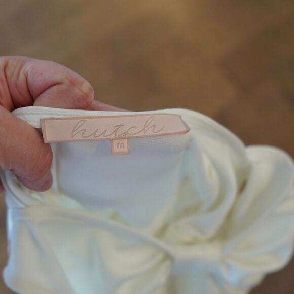 Hutch Skater Dress Womens‎ Size Medium White Sleeveless Cutout Bow Front Pleated - Picture 10 of 10